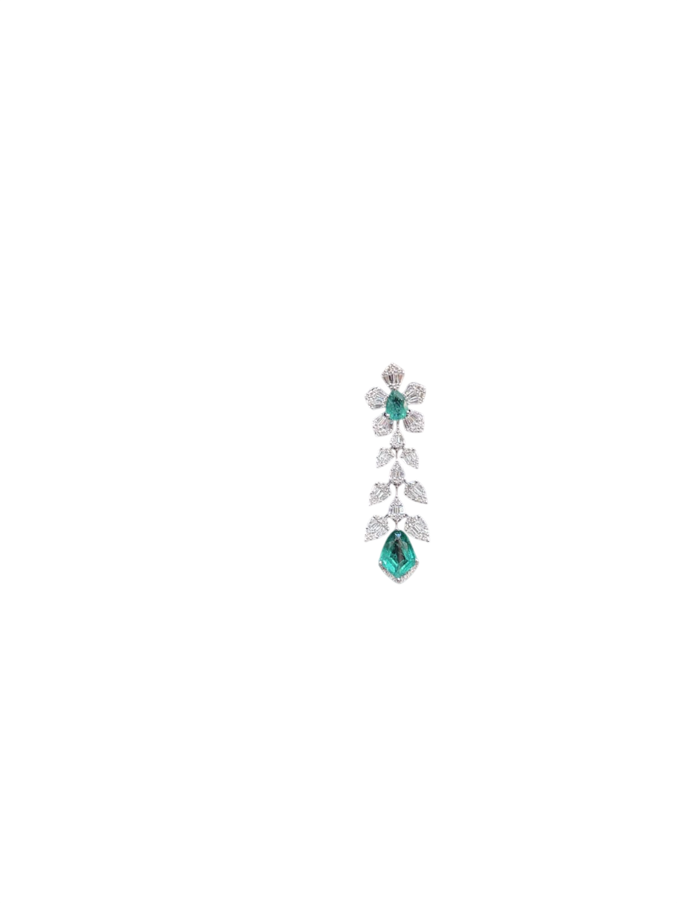 Emerald Diamond Drop Earring